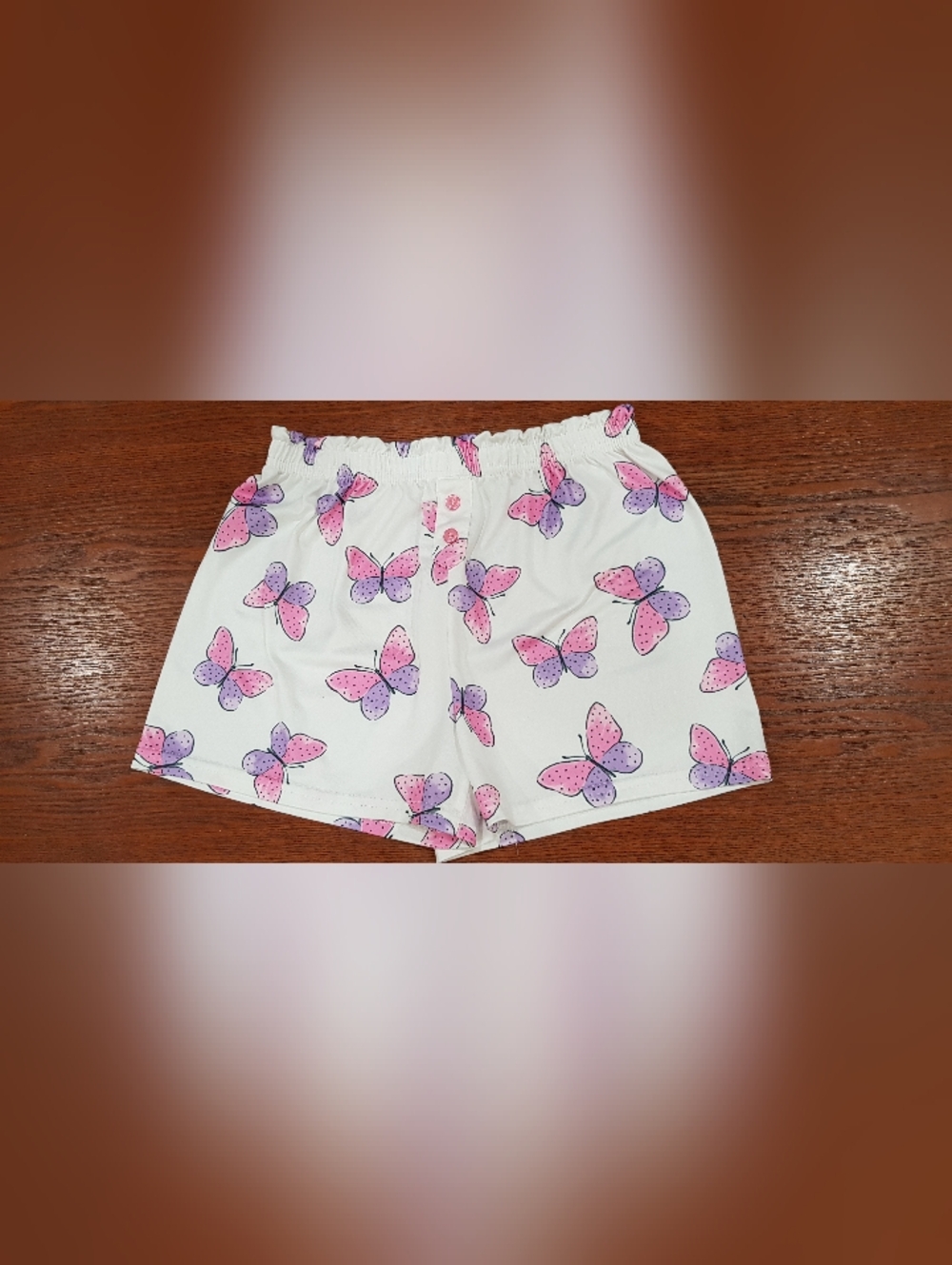 Casual Wear Girls Shorts With Butterfly Print